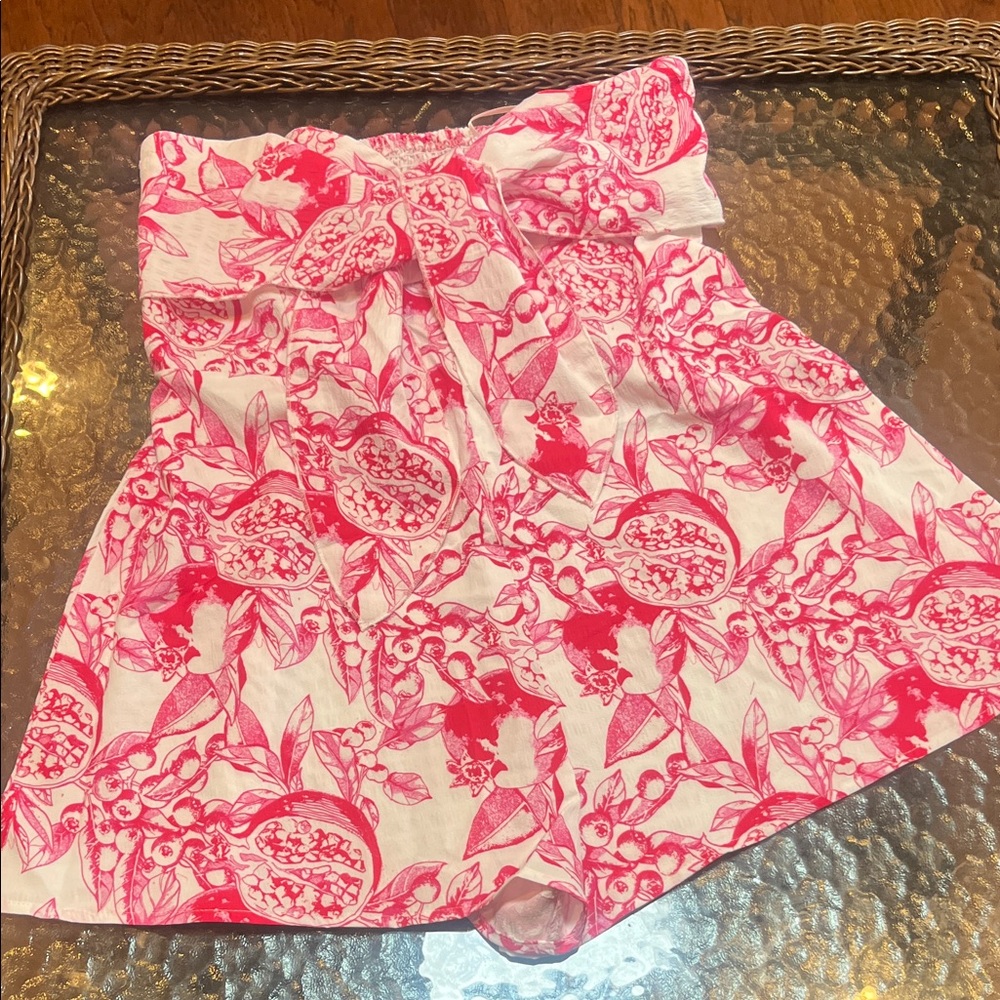 SHEIN Pink and White Floral Romper